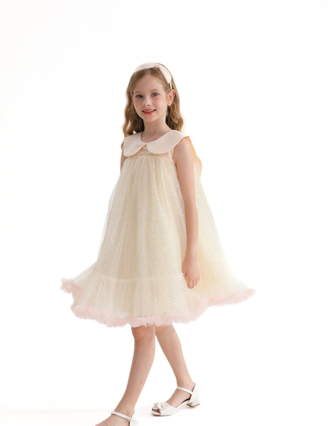 Champagne Caledonia Pleated Dress