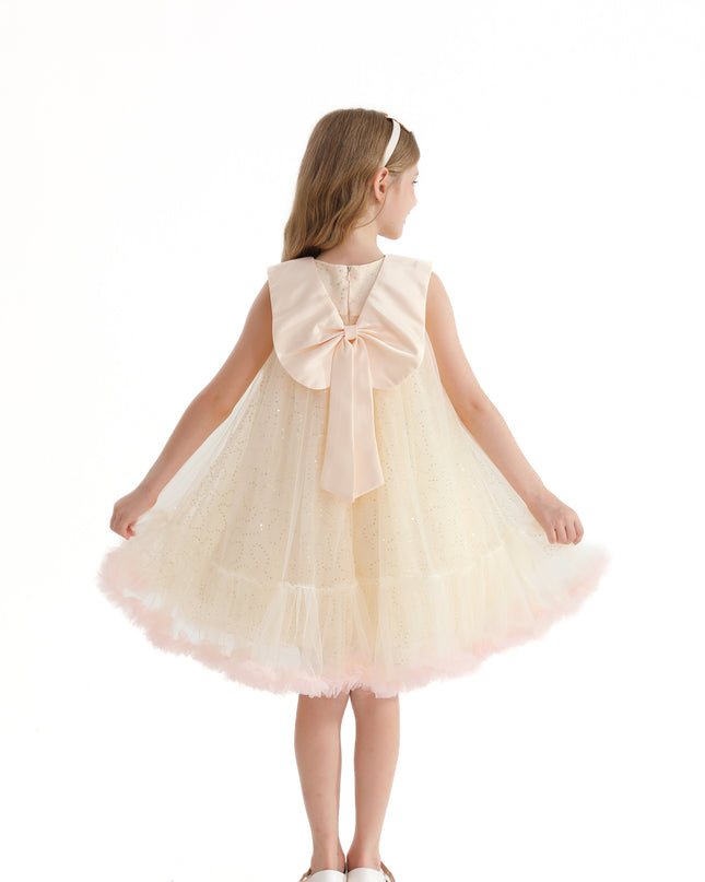 Champagne Caledonia Pleated Dress