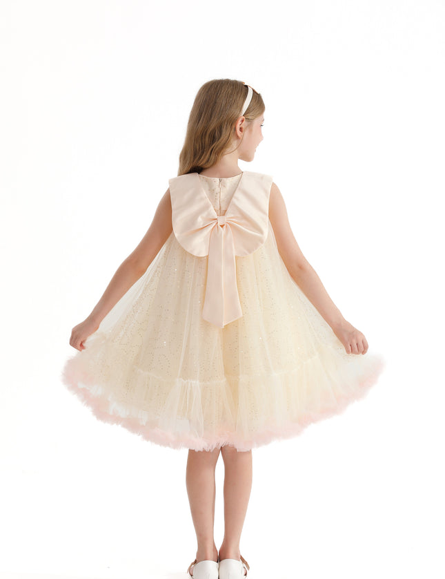 Champagne Caledonia Pleated Dress