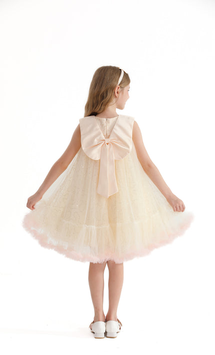 Champagne Caledonia Pleated Dress