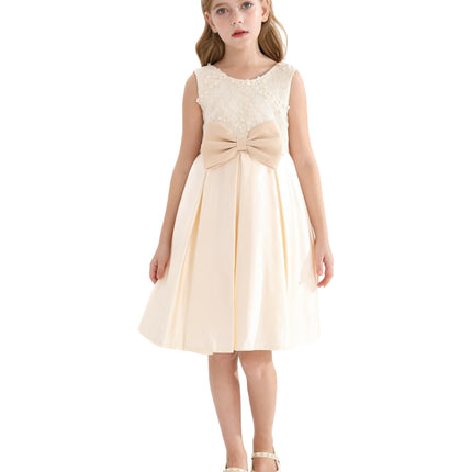 Champagne Hampton Double Bow Dress