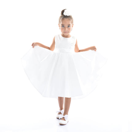 White Adeline Satin Dress