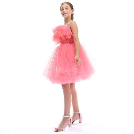 Pink Ruffle Scalleta Dress