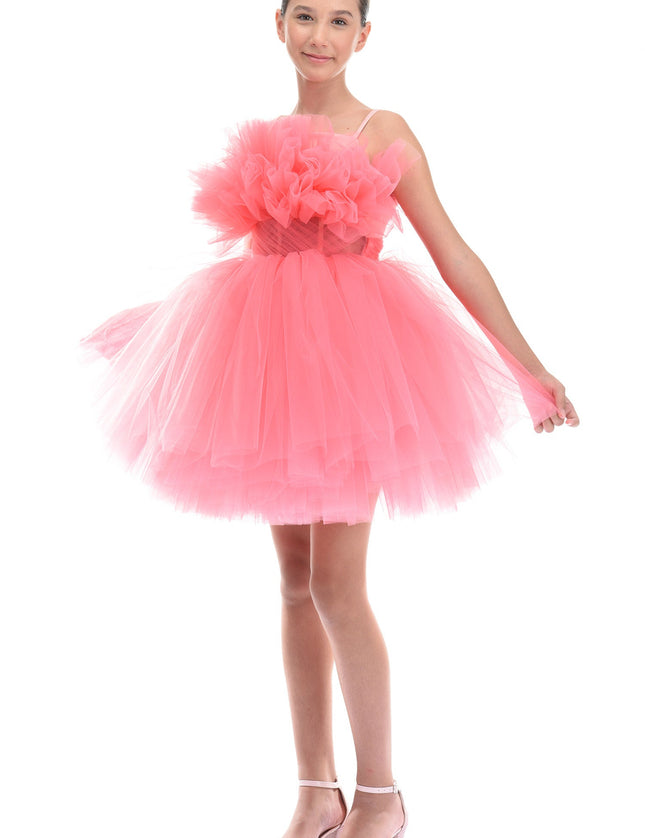 Pink Ruffle Scalleta Dress