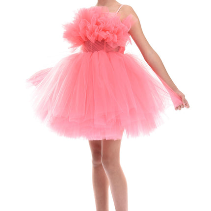 Pink Ruffle Scalleta Dress