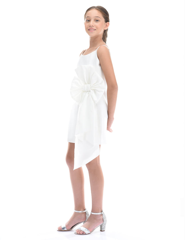 White Bow Livonia Dress