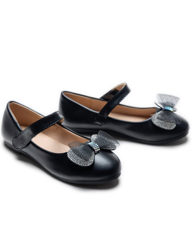 Black Lydia Bow Flats