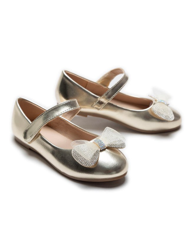 Gold Lydia Bow Flats