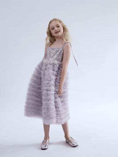 kids atelier tulleen Lavender Liliana Sequin Tulle Dress