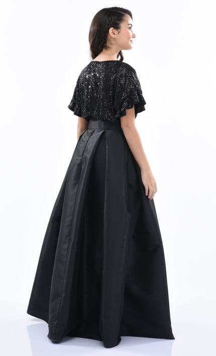 Black Arcola Glimmer Tulle Gown