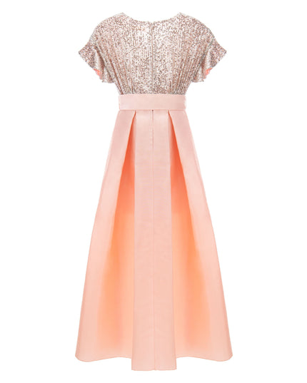 Peach Arcola Glimmer Tulle Gown