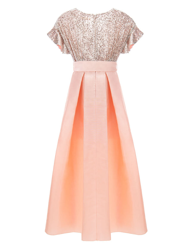 Peach Arcola Glimmer Tulle Gown