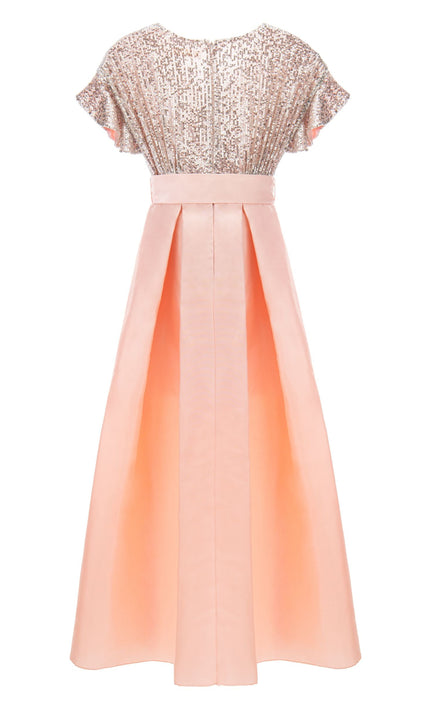 Peach Arcola Glimmer Tulle Gown