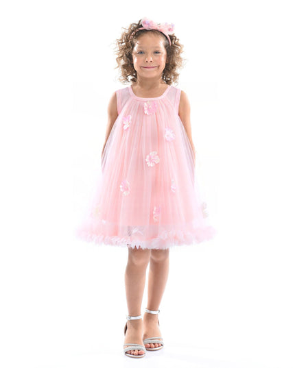 Blush Tulle Layered Floral Dress