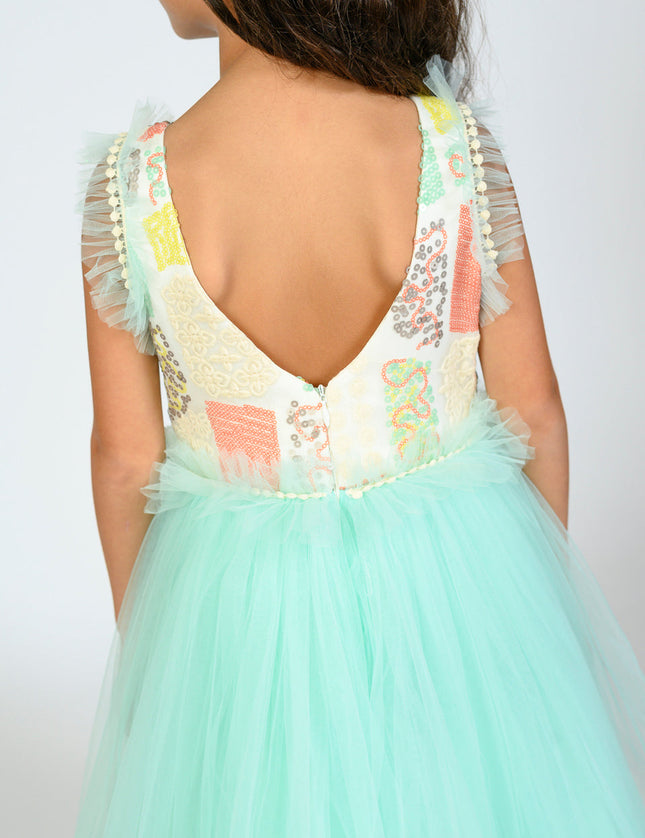 Mint Lynn Embroidered Dress