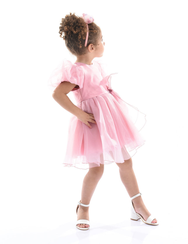 Pink Raspberry Bow Organza Dress