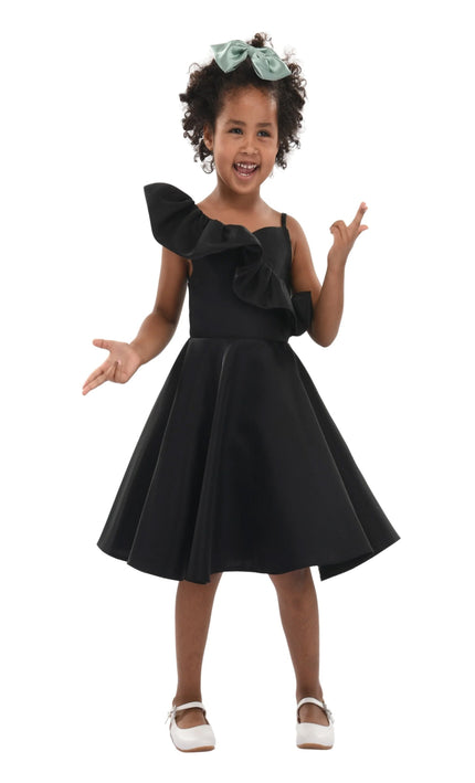 Black Riviera Off Shoulder Ruffle Dress