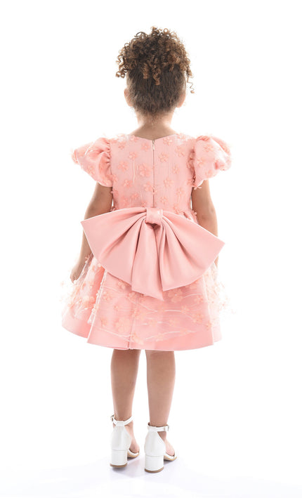 Coral Moneta Floral Bow Dress