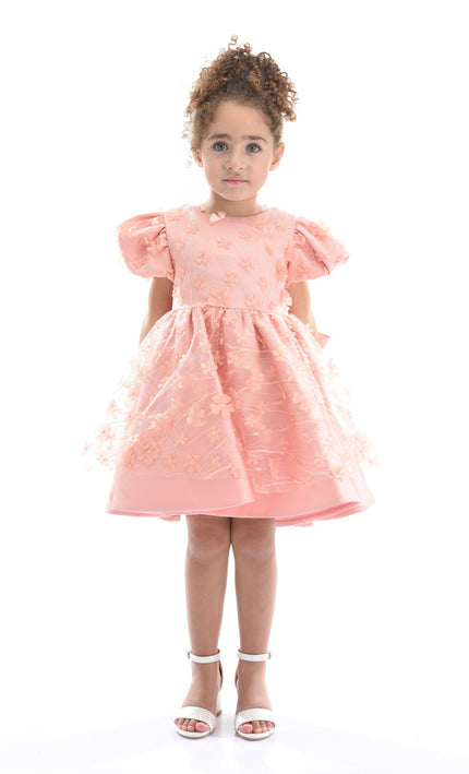 Coral Moneta Floral Bow Dress