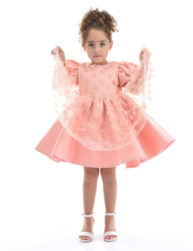 Coral Moneta Floral Bow Dress