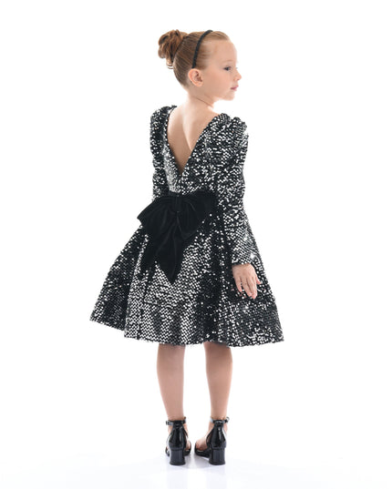 Black Merribrook Sequin Bow Dress