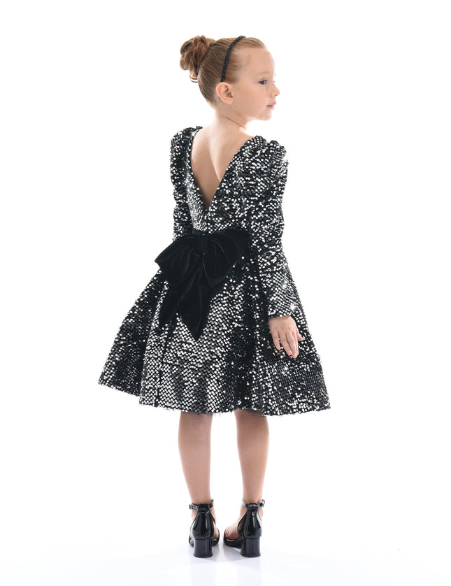Black Merribrook Sequin Bow Dress