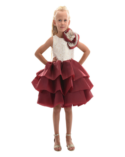Burgundy Ladera Tiered Ruffle Dress