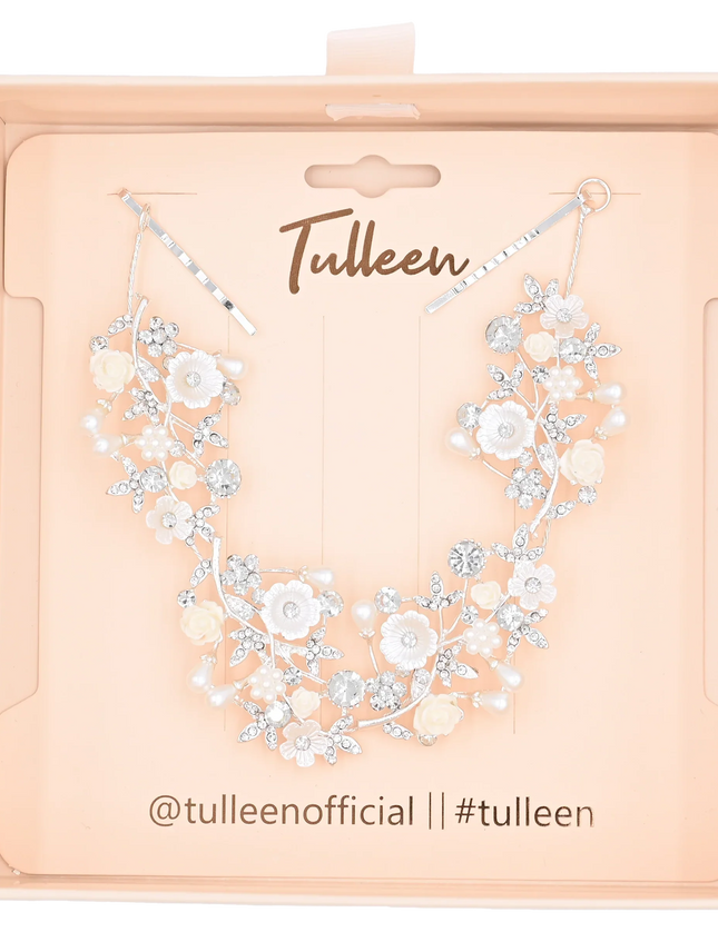 Crystal Glimmering Flower Hair Vine