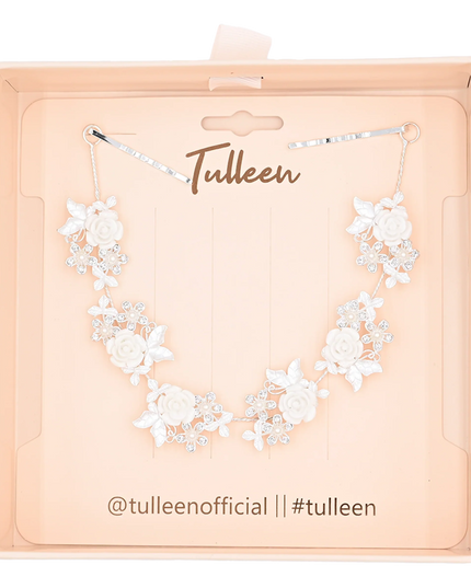 Crystal White Floral Garland Hair Vine