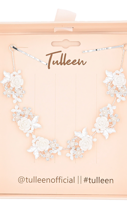 Crystal White Floral Garland Hair Vine