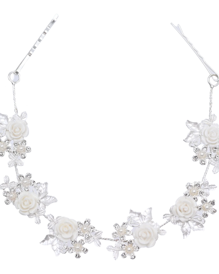 Crystal White Floral Garland Hair Vine