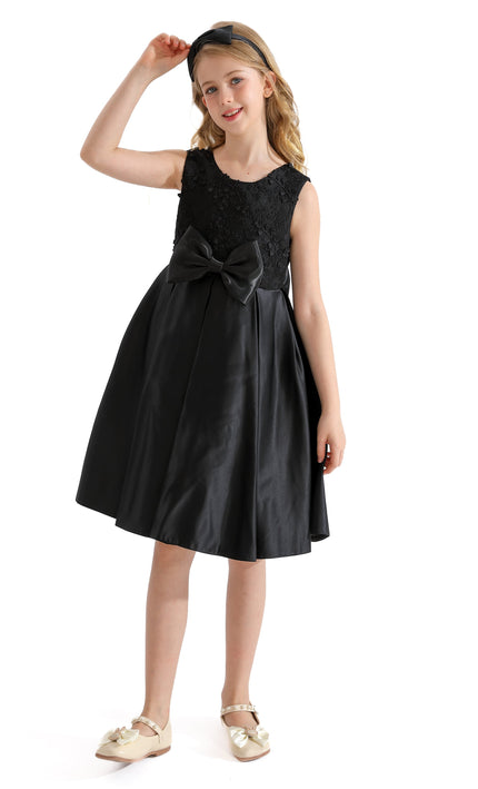 Black Hampton Double Bow Dress