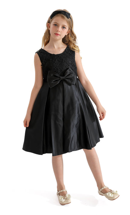 Black Hampton Double Bow Dress