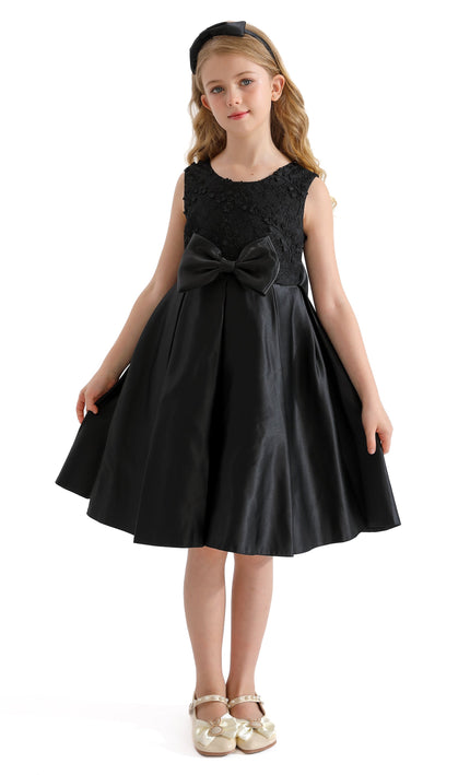 Black Hampton Double Bow Dress