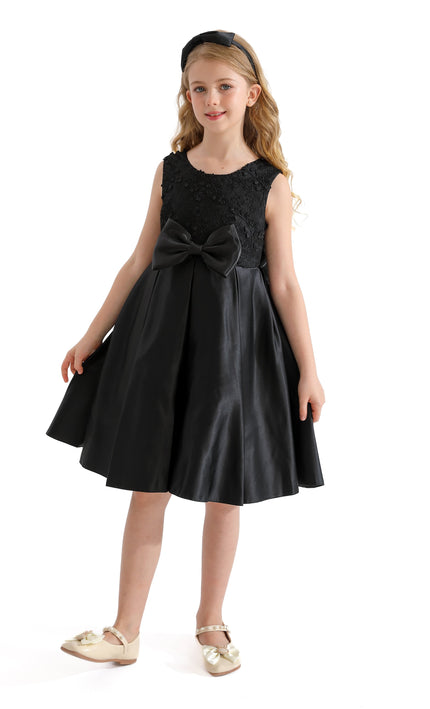 Black Hampton Double Bow Dress