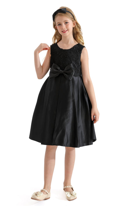 Black Hampton Double Bow Dress