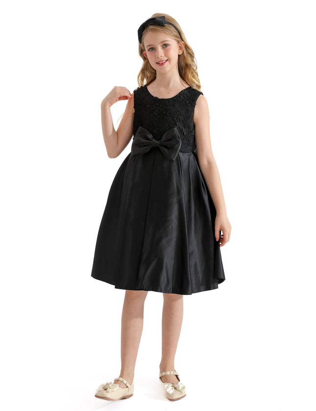 Black Hampton Double Bow Dress