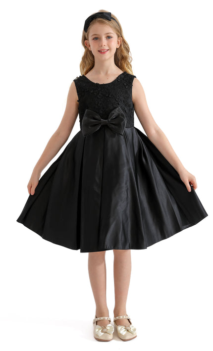 Black Hampton Double Bow Dress
