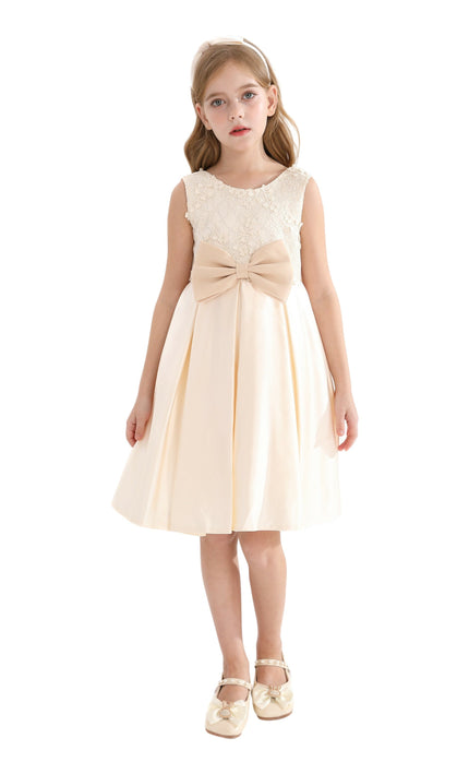 Champagne Hampton Double Bow Dress