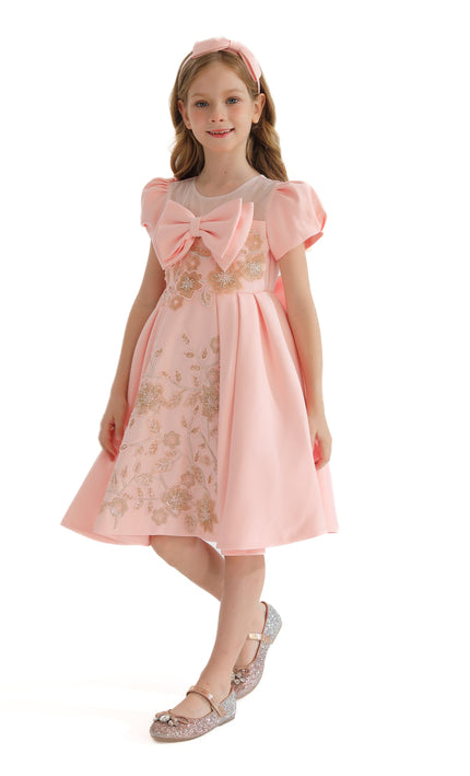 Pink Leona Floral Bow Teacup Dress