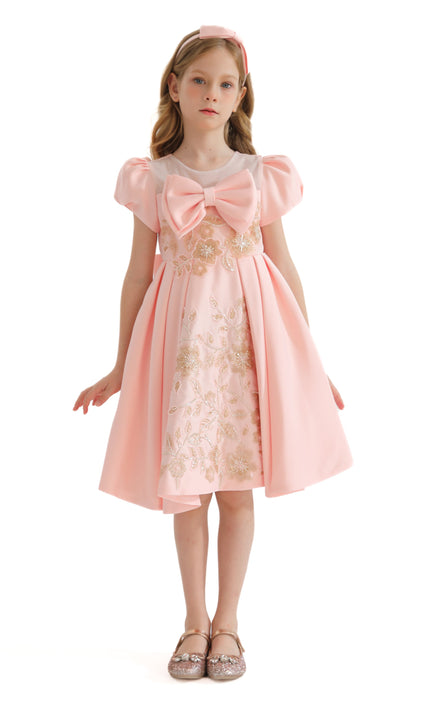 Pink Leona Floral Bow Teacup Dress
