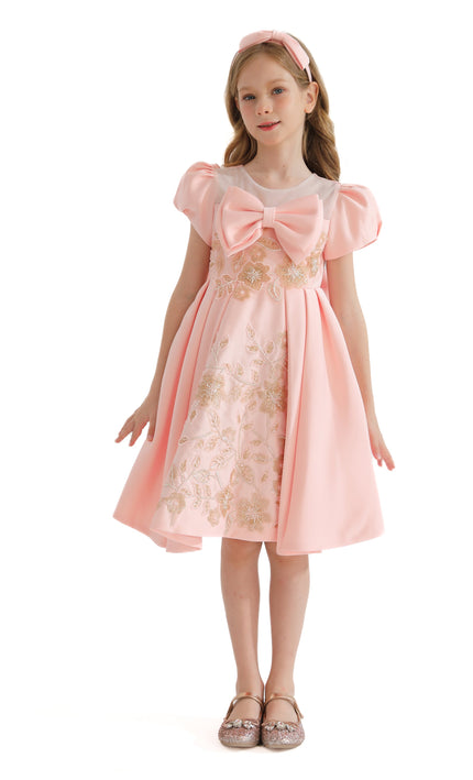 Pink Leona Floral Bow Teacup Dress