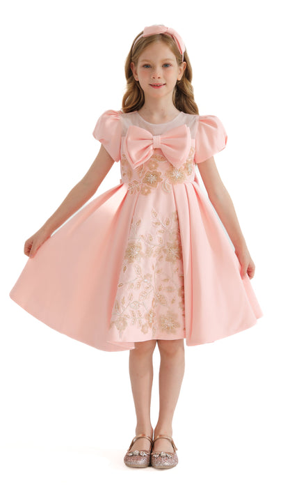 Pink Leona Floral Bow Teacup Dress