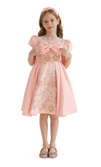 Pink Leona Floral Bow Teacup Dress
