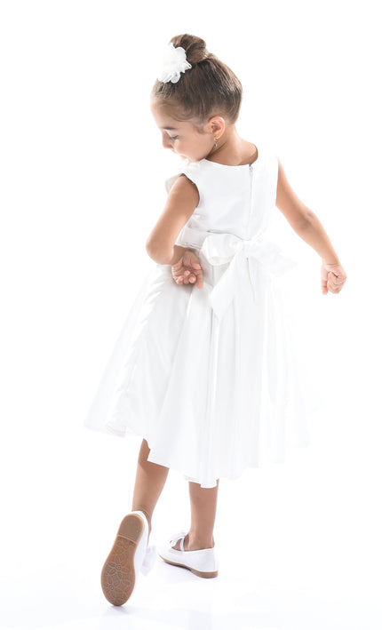 White Adeline Satin Dress