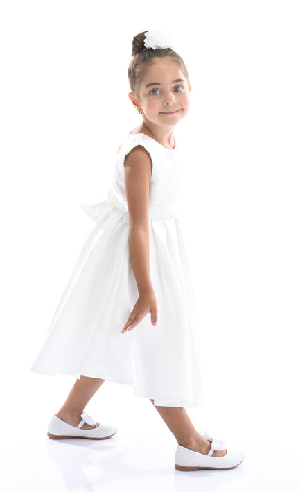White Adeline Satin Dress