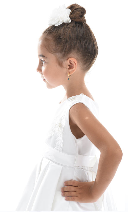 White Adeline Satin Dress