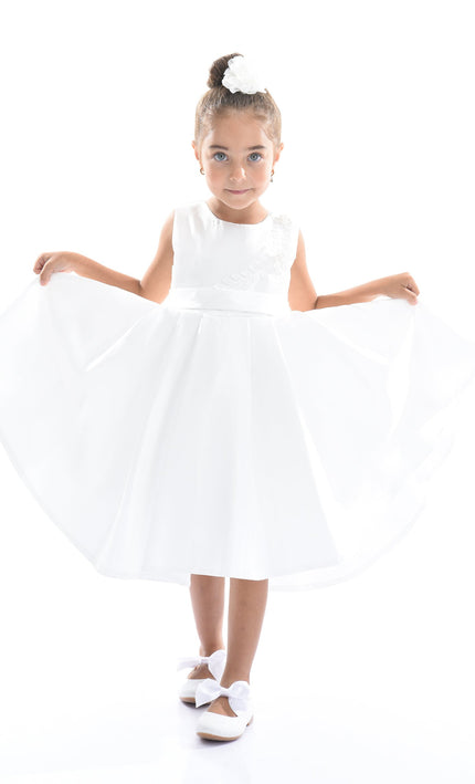 White Adeline Satin Dress