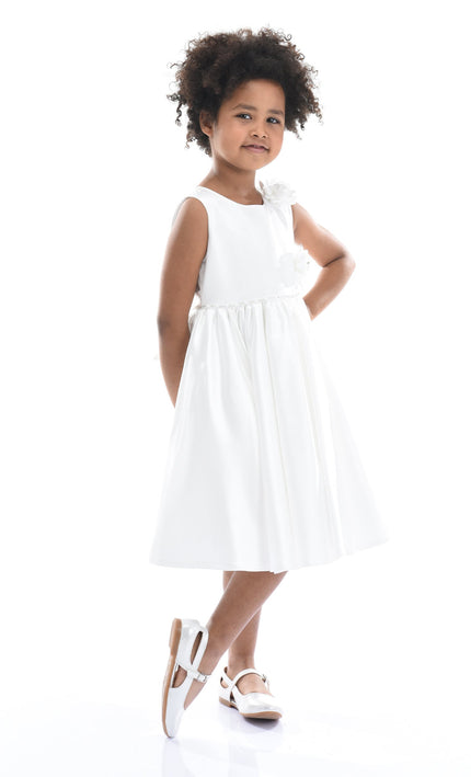 White Denali Satin Dress
