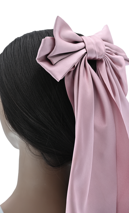Satin Ribbon Flowing Bow Hairclip